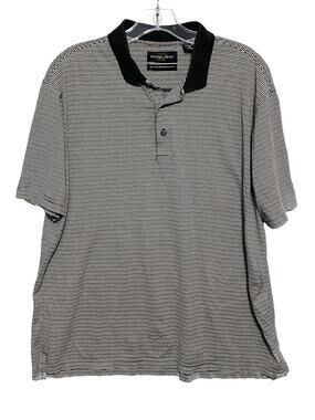 Golden Bear Polo Shirt Mens M Striped Golf Preppy 60s Mercerized Cotton Classic